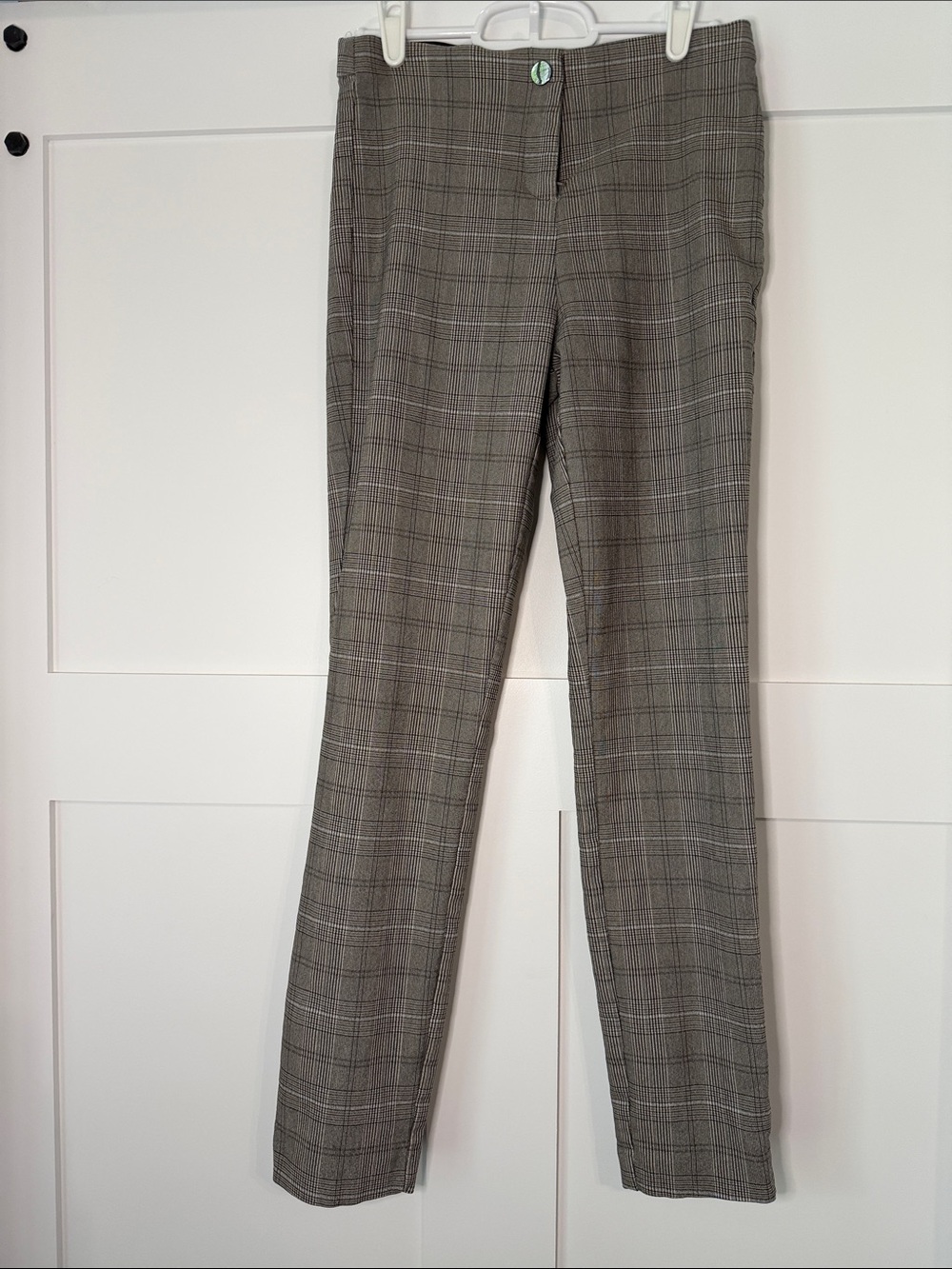 Plaid Skinny Dress Pants